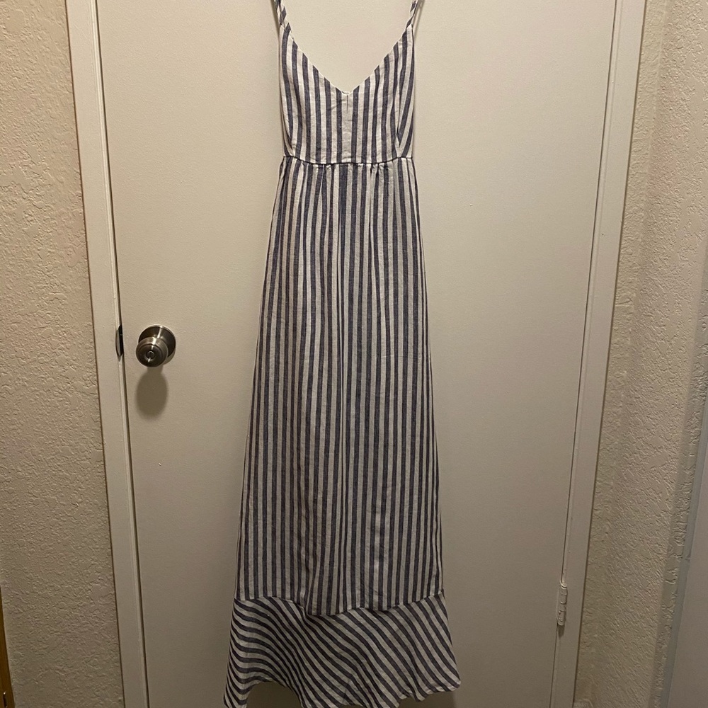 NWT Linen Maxi Dress antibes blanc